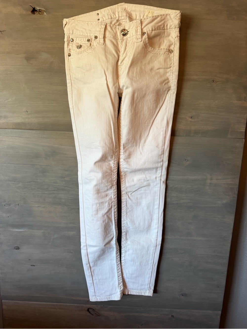 L.A. idol Cream Skinny Jeans